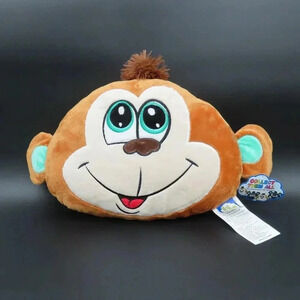 My Happy Pillow Monkey Plush Animal Mood Pillow Stuffed Animal NWT
